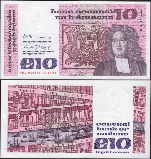 Ireland. Ten Punt 13-10-1981 (BYB; E145) KHC 953666 GVF+.  dy24579