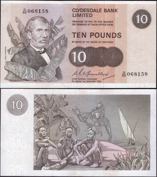 Clydesdale Bank Limited. Ten Pounds 1-2-1978 (PMS; CL37b) D/AD 068158 Crisp VF.