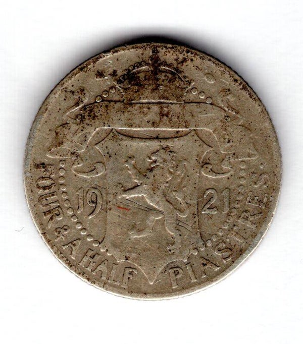 Cyprus. 4.5 Piastres 1921.  Good.   EB10520
