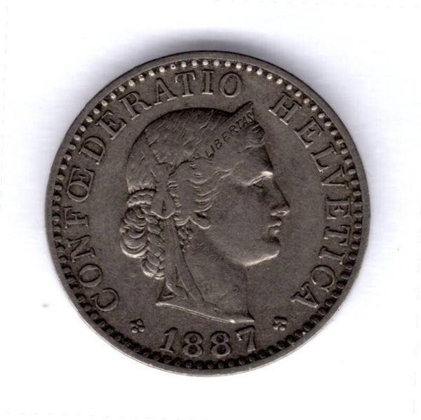 Switzerland. 20 Rappen 1887.  GF+.   EB10820