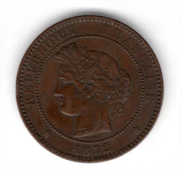 France. 10 Centimes 1872A.