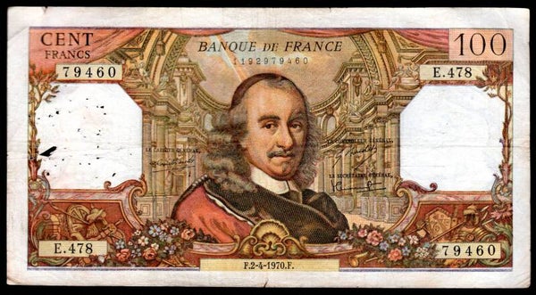 France, 100 Francs, 2-4-1970, 1192979460. Fine.
