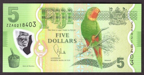 Fiji, $5 replacement (2013) ZZA 0218403 (WPM 115). AU-UNC. MV11475