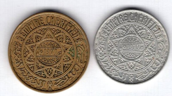 Morocco. 5 & 50 Francs.