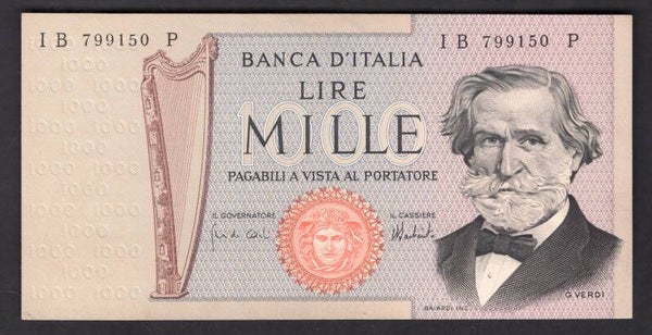 Italy, 1,000 Lire, 15-2-1973 (WPM 101c). IB 799150 P. AU.