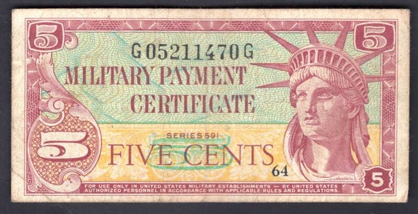 USA. Military. Five Cents (1961) G05211470G. GF.   DY19988