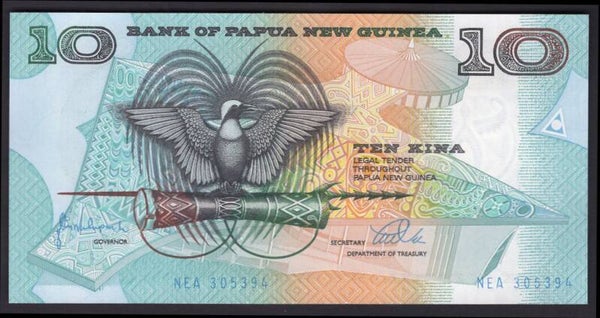 Papua New Guinea, 10 Kina (1998) (WPM 9e). AU-UNC. w2157