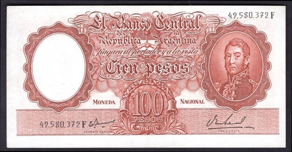 Argentina. 100 Pesos (1967-69) (WPM 277). GVF.