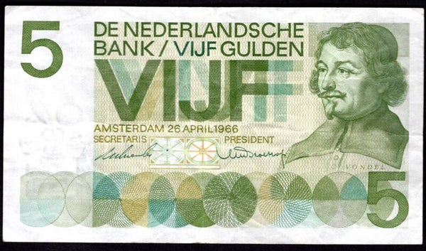 Netherlands, De Nederlandsche Bank, 5 gulden, 26-4-1966, 2LT 101550. Crisp GF+.