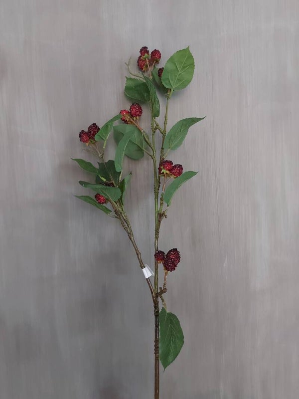 Zijden tak Blackberry spray Burgundy