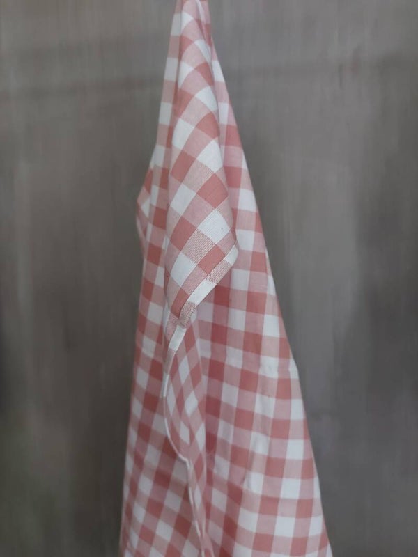 Theedoek Gingham Pink