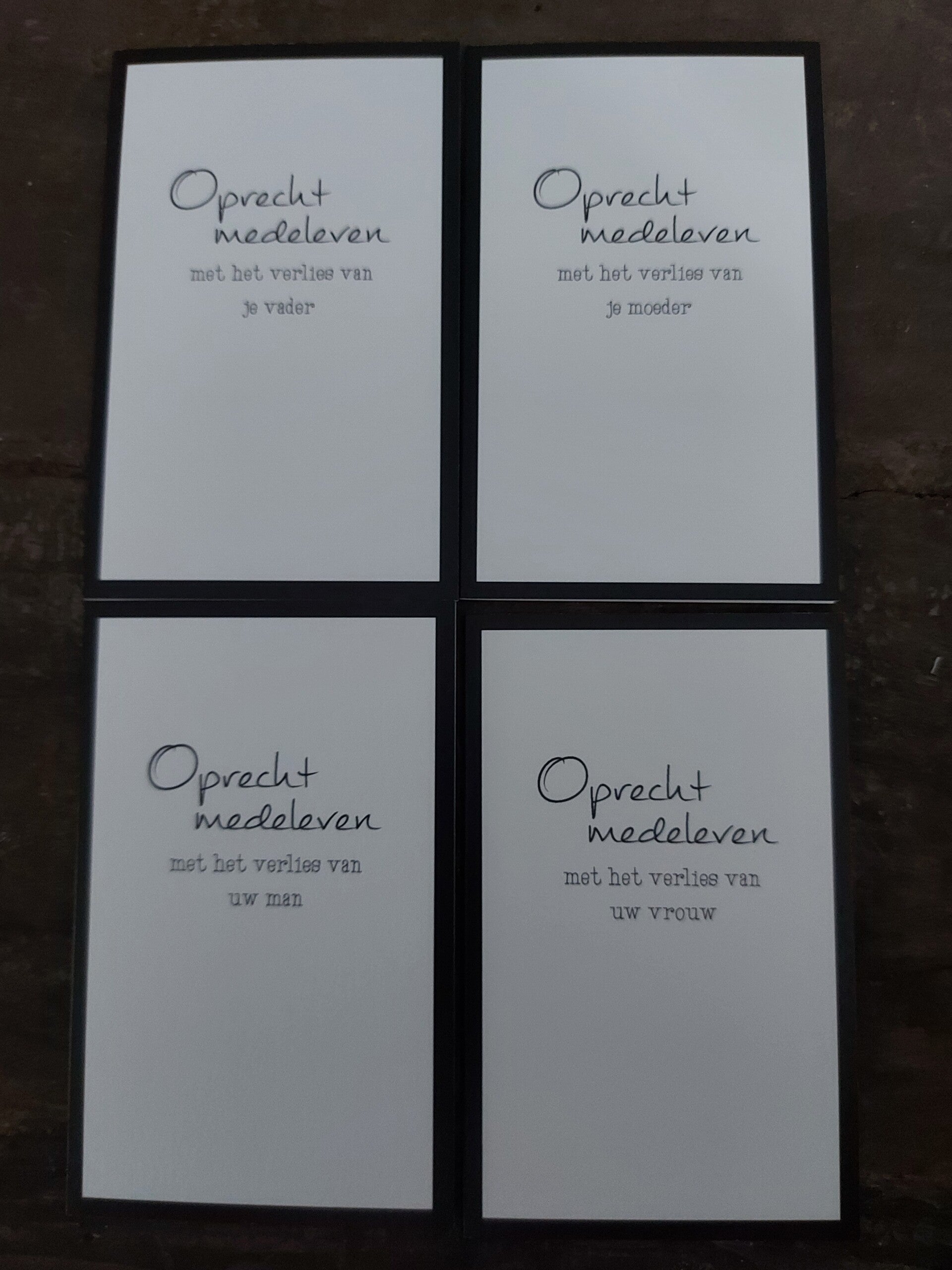 4 verschillende Deelnemings kaartjes