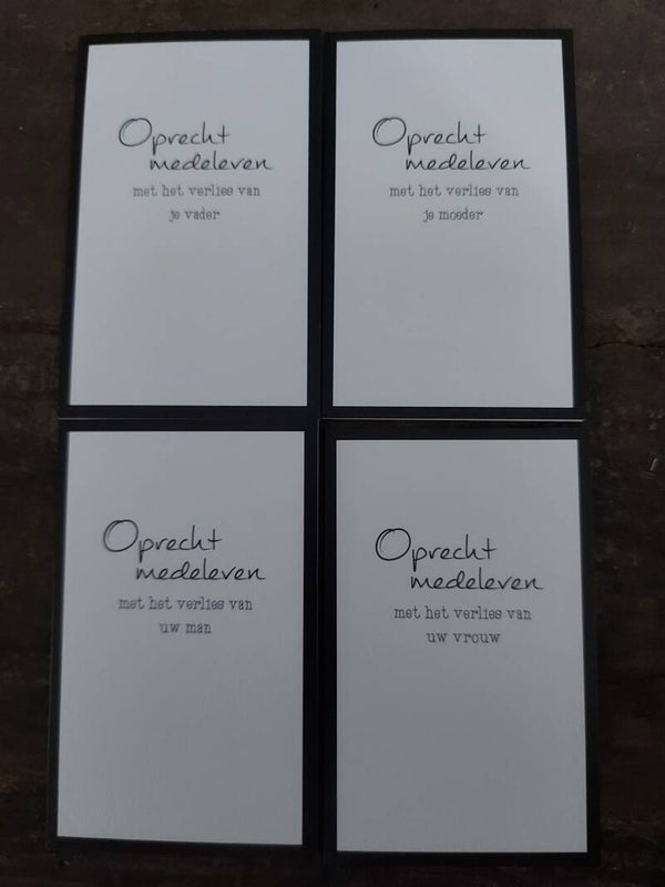 4 verschillende Deelnemings kaartjes