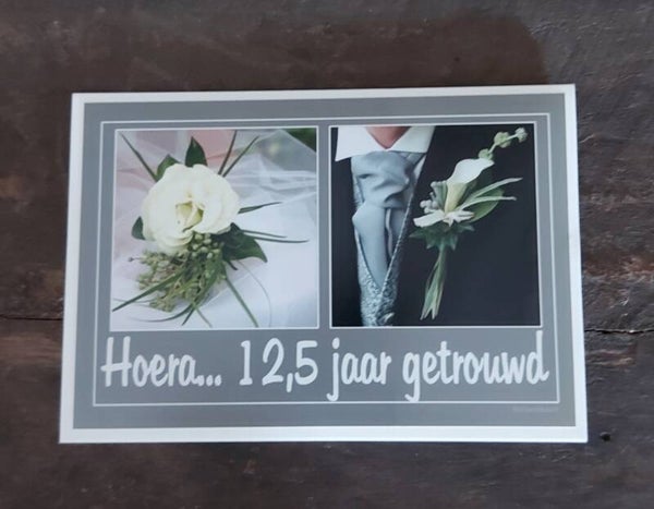 Kaart 12,5 jaar getrouwd