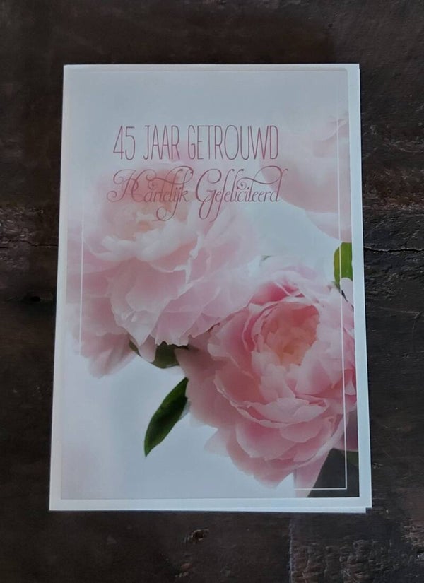 Kaart 45 jaar getrouwd