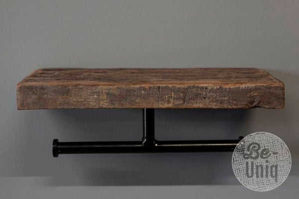 BE UNIQ Toiletrol houder LIA oud hout en metaal