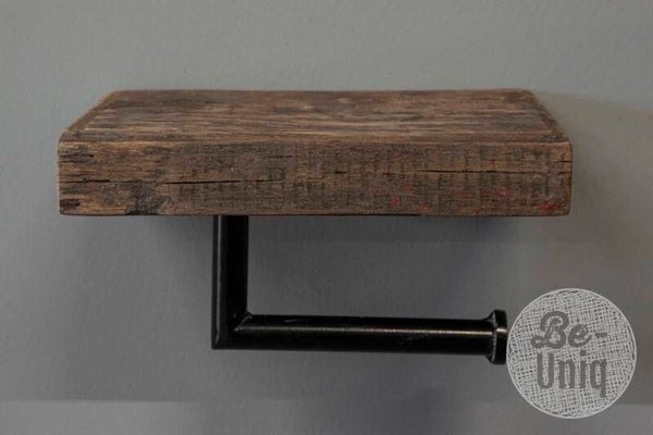 BE UNIQ Toiletrol houder ELSA oud hout en metaal