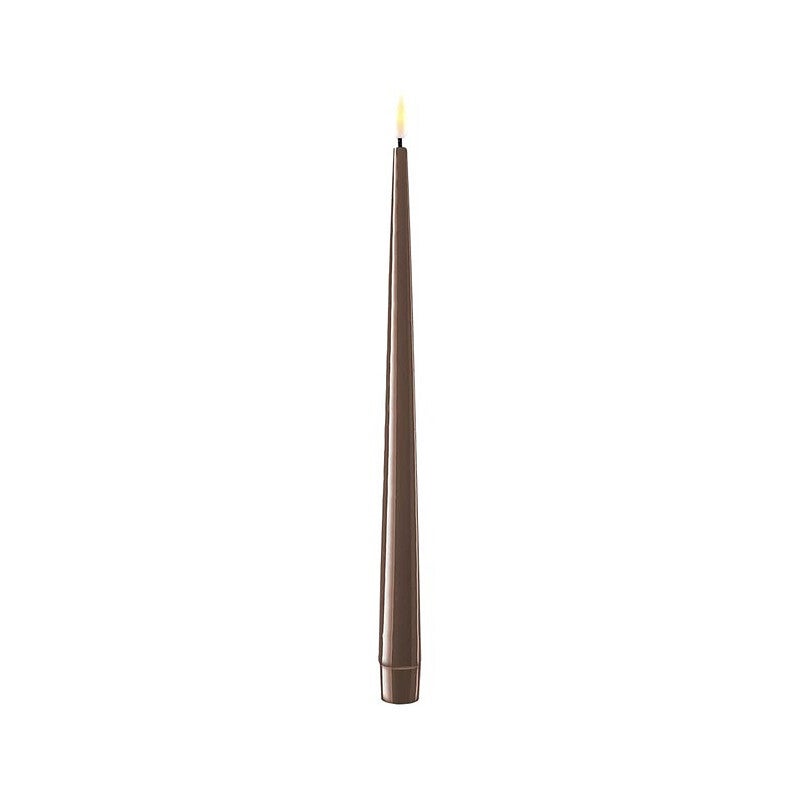 Deluxe Homeart - LED Shiny Dinner Candle Mocca 2 stuks