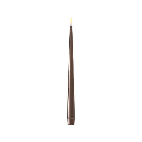 Deluxe Homeart - LED Shiny Dinner Candle Mocca 2 stuks