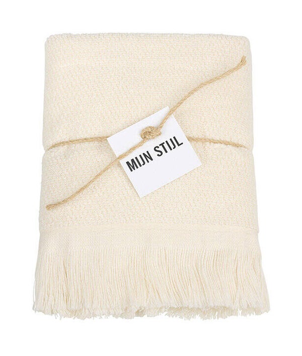 MIJN STIJL - Handdoek Franjes Ecru