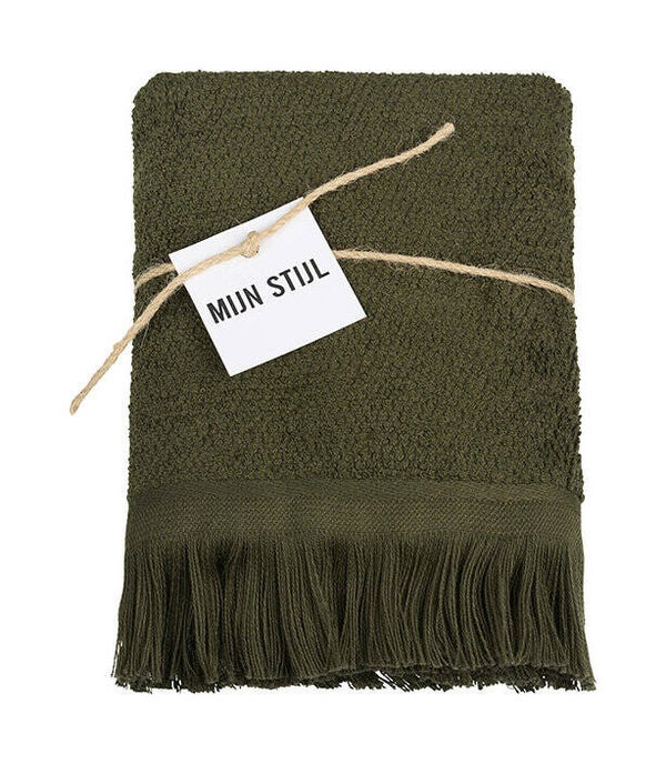 MIJN STIJL - Handdoek Franjes Donkergroen