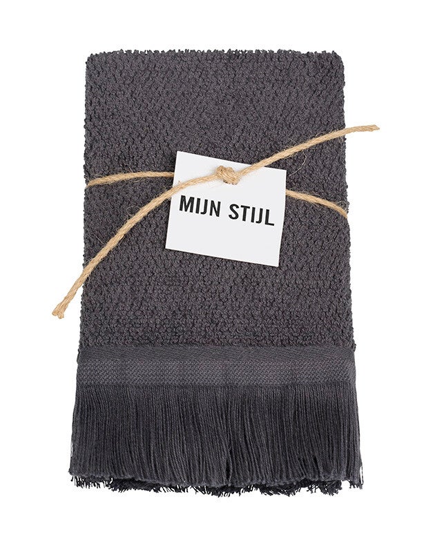 MIJN STIJL - Vaatdoek Franjes Donkergrijs