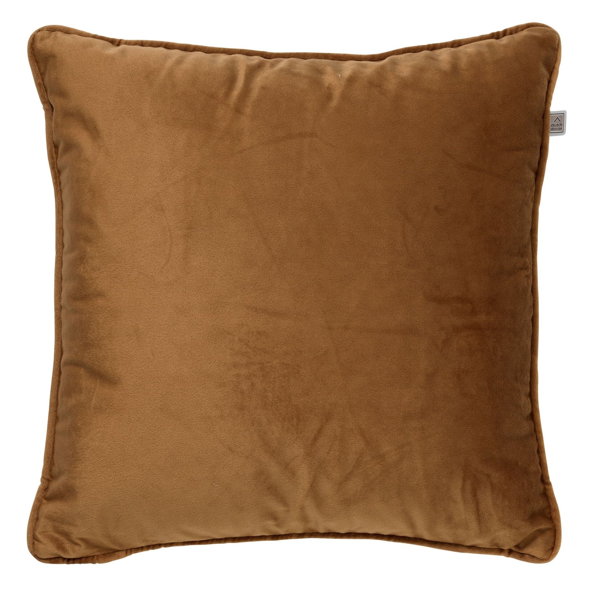 DUTCH DECOR - Sierkussen Finn velvet Tobacco bruin