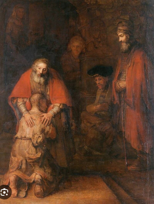 Canvas Terugkeer van de verloren zoon. Rembrandt van Rijn
