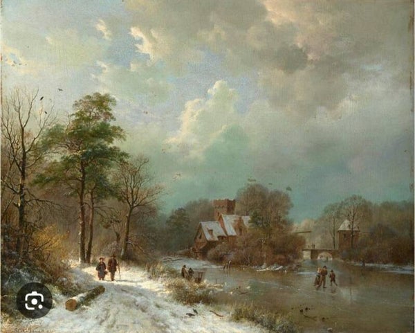 Canvas Winterlandschap Nederland