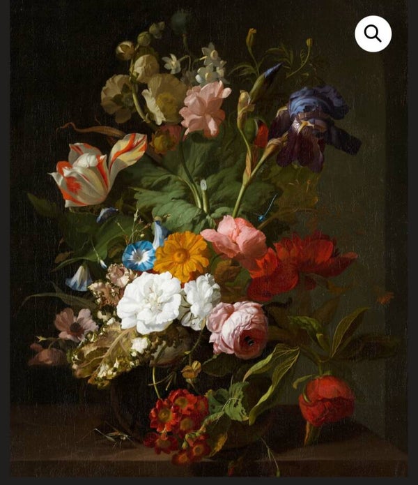 Canvas Vaas met bloemen. Rachel Ruysch