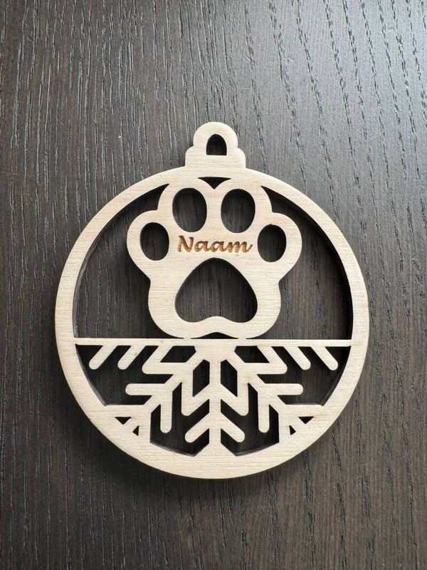 Houten kerstbal - dier