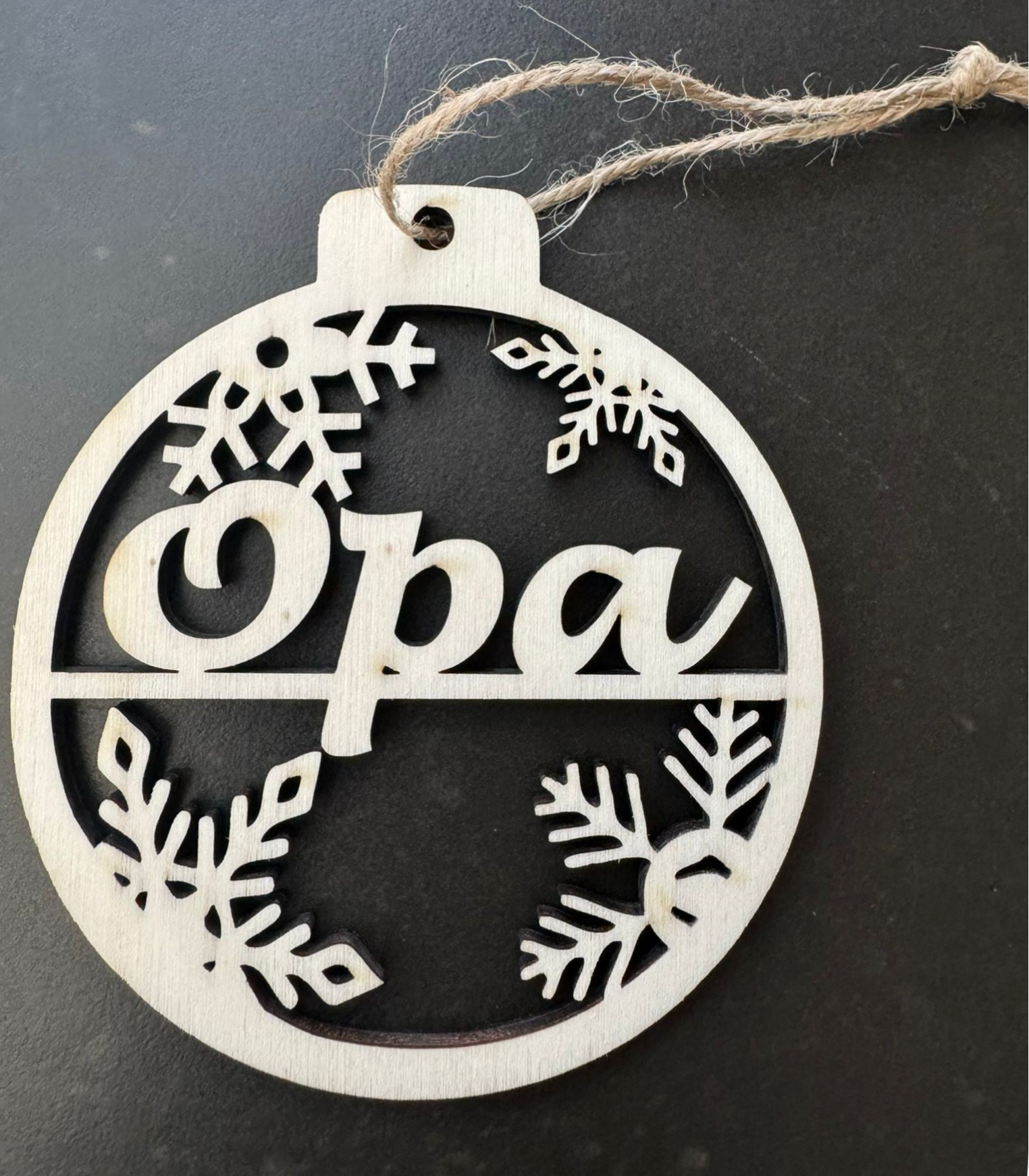 Houten kerstbal - naam