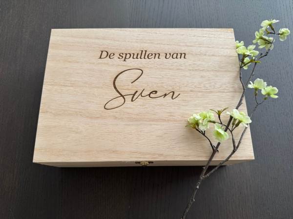 Teken- knutsel- spullenkist met gravure
