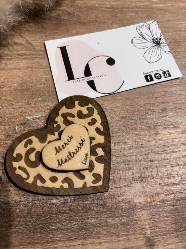 Magnet Cœur Léopard (70 x 60 mm)