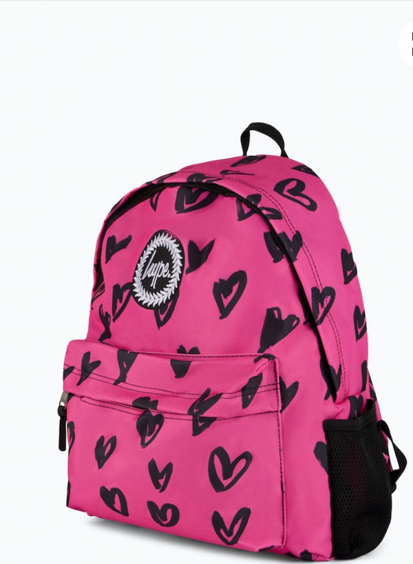 Hype. Unisex Pink Glitter Scribble Hearts Backpack