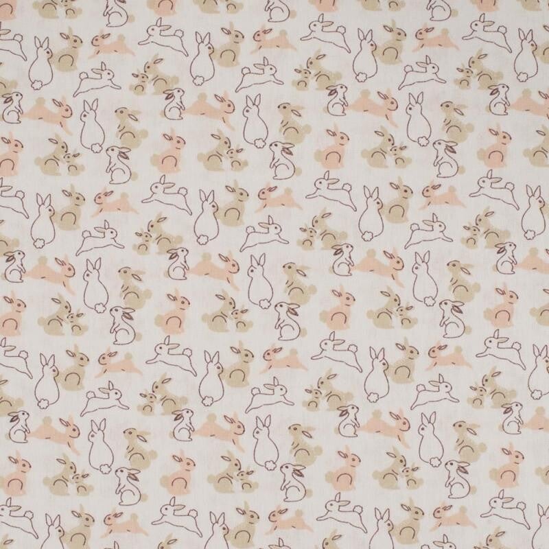 Popeline de coton lapins sauteurs