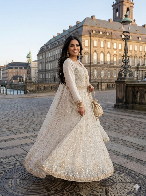 Glittery white
