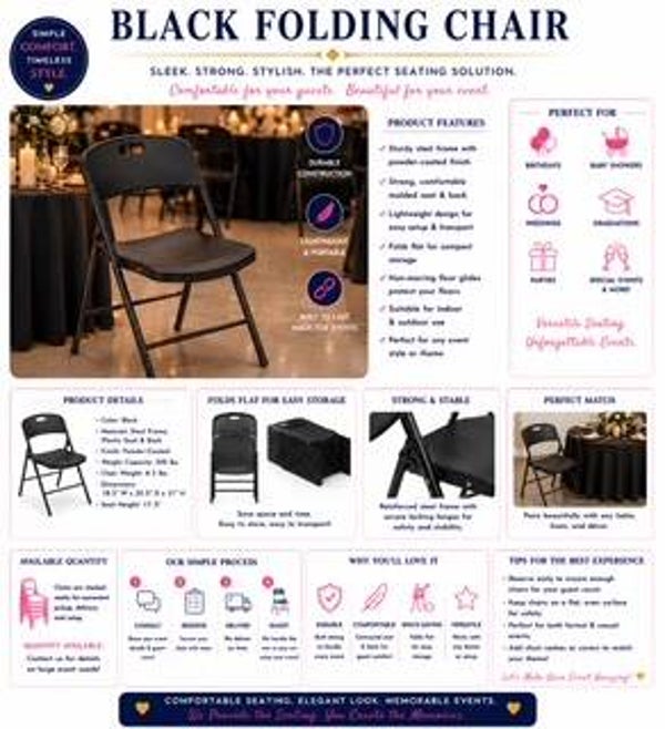 Black folding chair