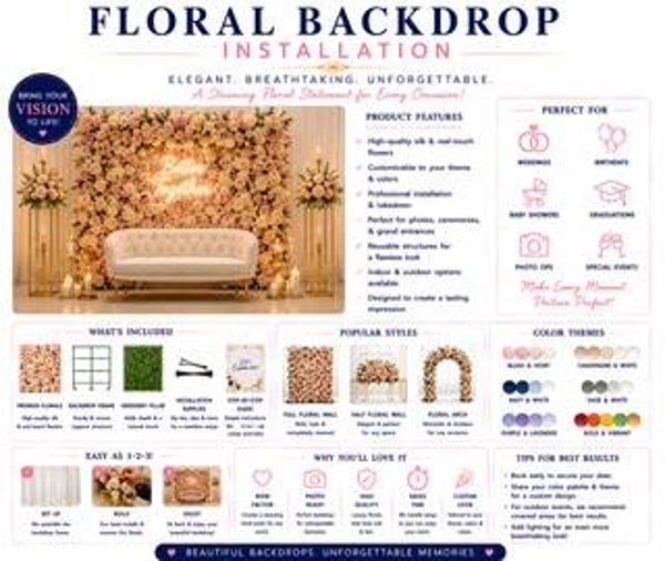 Floral backdrop decor