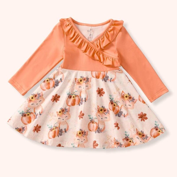 Peach long sleeve dress