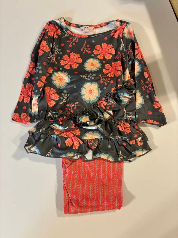 Girl flower two piece outfit