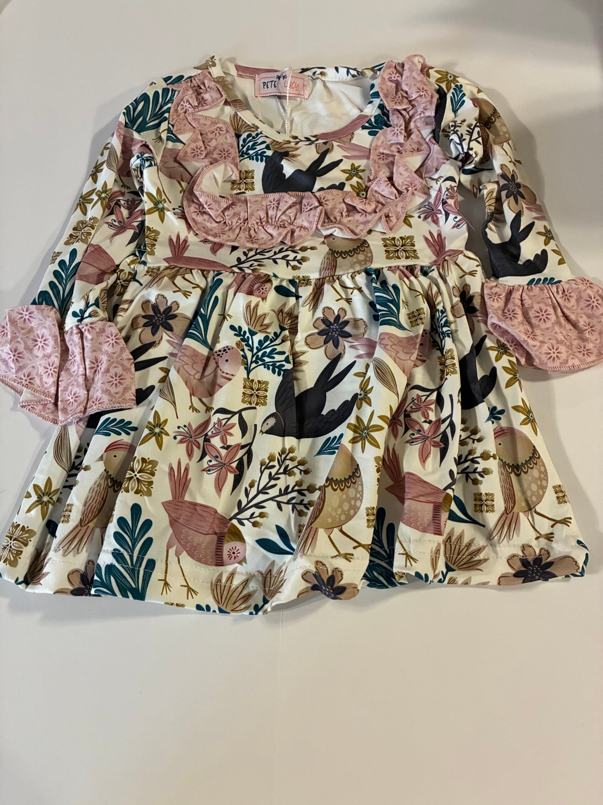Infant flower dress with ruffles
