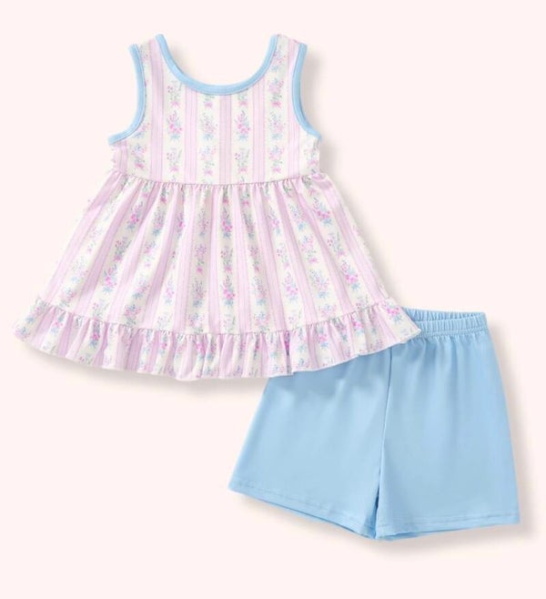 Girl two piece short outfit