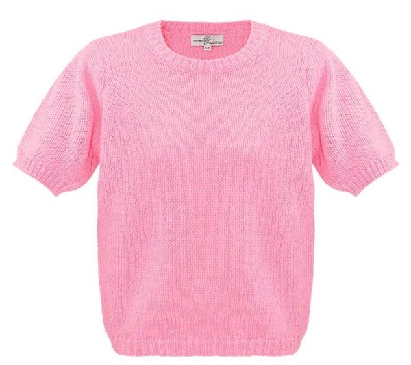 Basic shirt met pofmouwen roze
