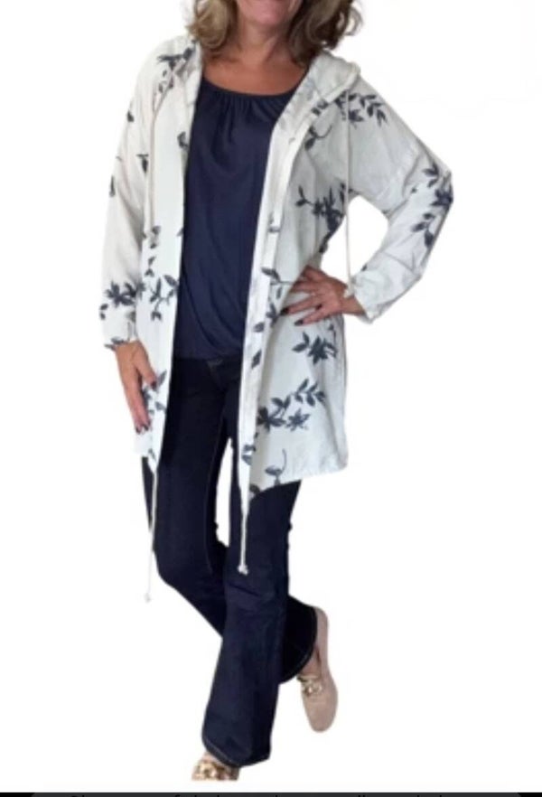Bloemenprint  Vest Wit One Size 36 /44