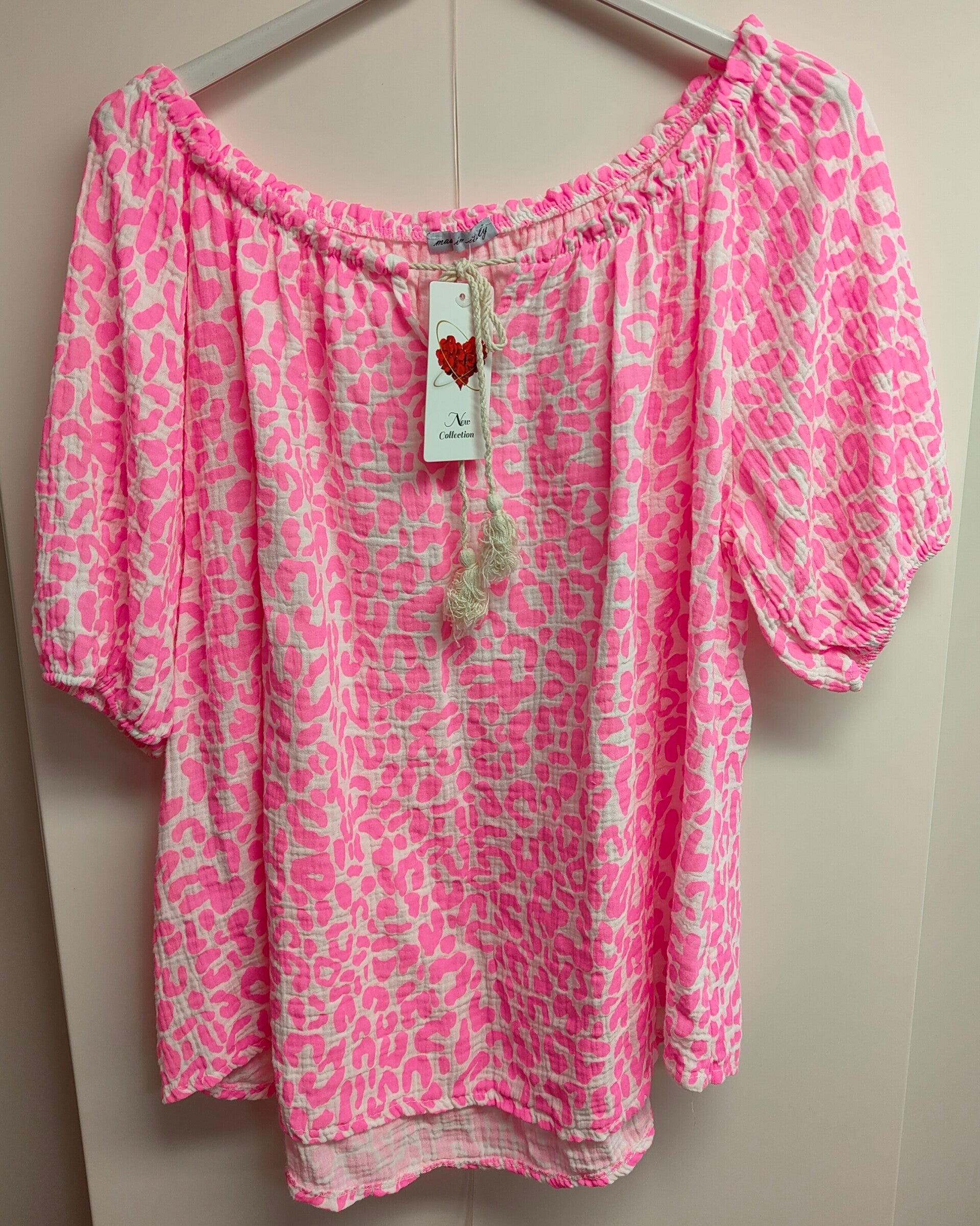 Blouse Neon Roze One Size 36/46