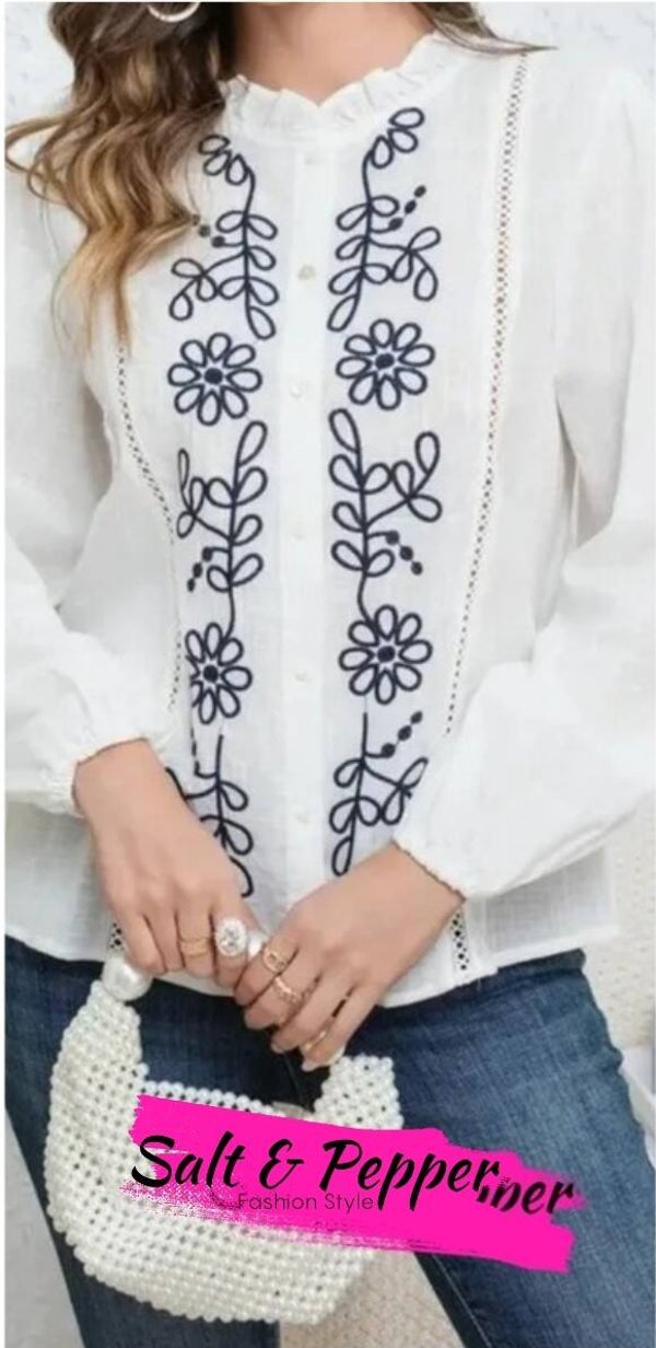 Boheemse blouse geborduurd