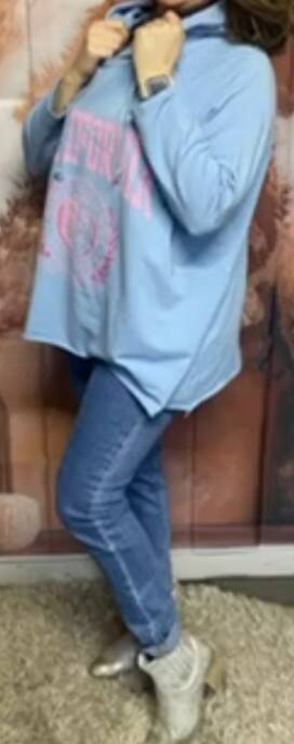 California Hoodie blauw one size 40/48