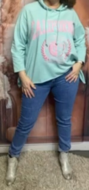 Calfornia Hoodie mint one size 40/48
