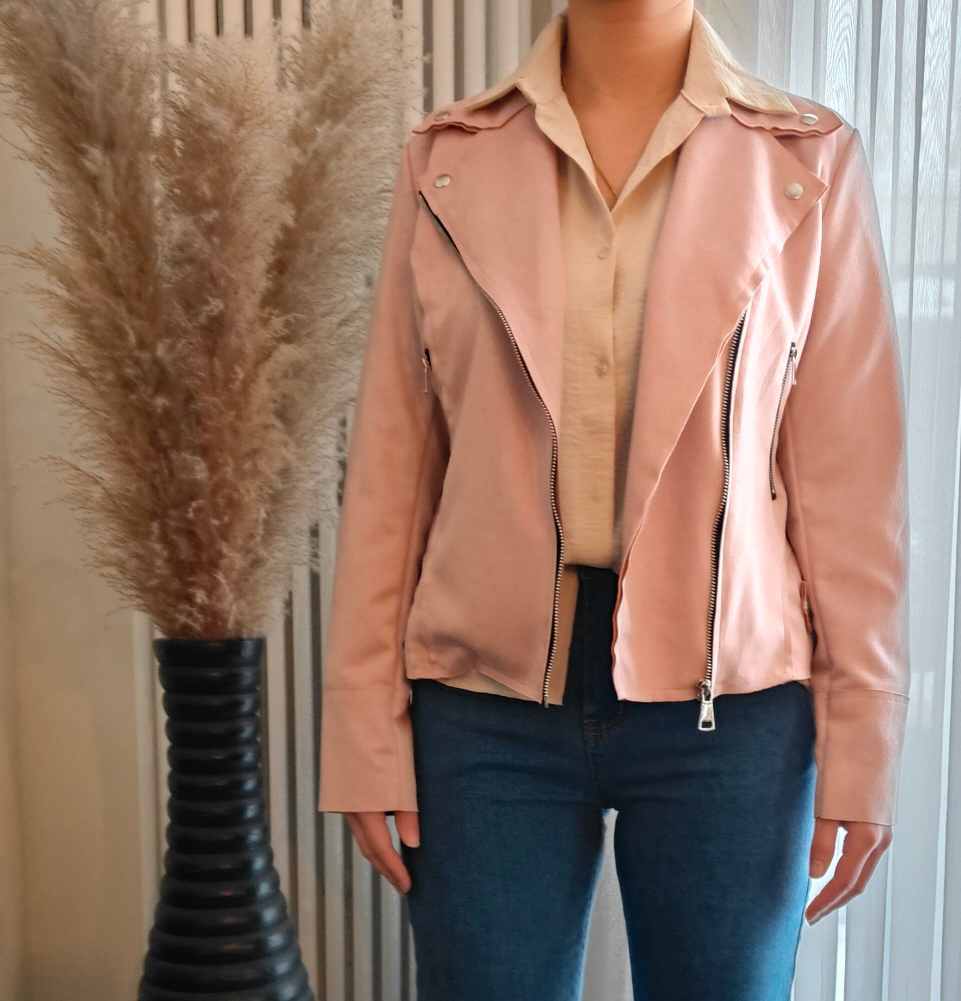 Estee Brown suèdine korte jas roze